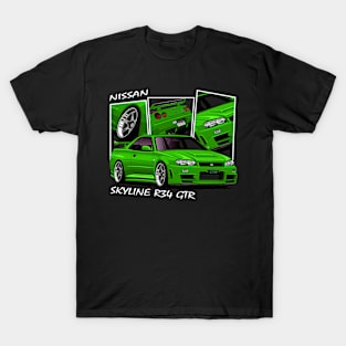 Nissan Skyline GTR R34, JDM Car T-Shirt